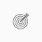 Target bullseye archery goal line icon. Dartboard arrow purpose