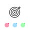 Target bullseye arrow icon flat