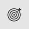 Target bullseye arrow icon flat