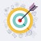 Target bullseye or arrow on target flat icon. Flat design modern