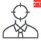 Target candidate line icon, manager and head hunting, headhunting vector icon, vector graphics, editable stroke outline