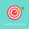 Target with carrot arrow. Happy easter card Flat design background