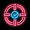 Target Check Mark neon glow icon illustration