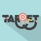 Target With Dart Arrow In Hand Typography Design