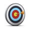 Target with dart in bullseye sport game achievement realistic vector arrow in center aiming