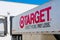 Target delivery truck unloading at the supermarket receiving dock