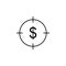 target dollar icon. Element of finance for mobile concept and web apps icon. Thin line icon for website design and development,