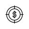 Target, dollar icon. Simple line, outline vector elements of economy icons for ui and ux, website or mobile application