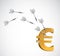 Target euro currency illustration design