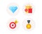 Target goal, Diamond crystal and Sale bags icons. Winner medal sign. Vector