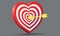 Target heart with golden Amur arrow