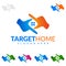 Target Home, Real estate vector logo Design with Unique Home