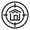 Target house icon, outline style