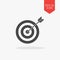 Target icon. Flat design gray color symbol. Modern UI web navigation, sign. Illustration element