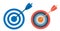 Target Icon set. Target bullseye line icon. Target board with arrows. Archery sport game Arrow hitting target. Goal achieve and