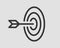 Target icon vector. Darts board with arrow isolated