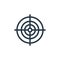 target icon vector from designing concept. Thin line illustration of target editable stroke. target linear sign for use on web and