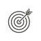 Target icon vector. Line goal symbol.