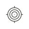 Target icon vector. Outline focus. Line shot symbol.