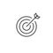 Target line icon arrow purpose objective. Outline dart target icon logo