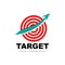 Target Logo, Arrow Shooting Design, Arrow Aim Target Icon Vector