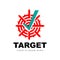 Target Logo, Arrow Shooting Design, Arrow Aim Target Icon Vector