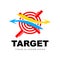Target Logo, Arrow Shooting Design, Arrow Aim Target Icon Vector