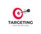 Target logo design. Dartboard and dart vector design