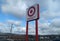 Target logo sign at road side