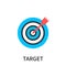 Target market concept icon, audience, focus group, crowdsourcing and crowdfunding, public relations, vector illustration