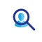 Target market icon with people & magnifying glass