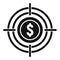 Target money remarketing icon, simple style