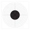 Target with numbers for shooting at a shooting range. A round target with a marked bull`s-eye for shooting practice on the