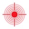 Target, pain localization red circle vector icon