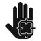 Target palm scanning icon simple vector. Security smart bio