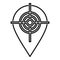 Target pin exploration icon, outline style