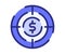 Target profit goal single isolated icon with dashed line style