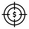 Target profit icon, outline black style