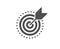 Target purpose icon. Stratery goal sign. Core value. Vector