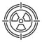 Target with Radiation symbol vector icon in thin line style