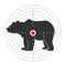Target for shooting gallery with huge bear silhouette