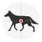 Target for shooting gallery with wild wolf silhouette