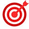 Target sign - red shades transparent with dart, isolated - vector