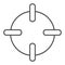 Target thin line icon. Aim in focus, crosshair symbol, outline style pictogram on white background. Warfare sign for