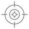 Target thin line icon. Aim focus goal, crosshair symbol, outline style pictogram on white background. Military or