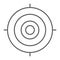 Target thin line icon, focus and goal, aim sign, vector graphics, a linear pattern on a white background.