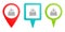 target, user, pin icon. Multicolor pin vector icon, diferent type map and navigation point