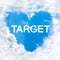 Target word cloud blue sky background only