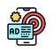 targeted advertising color icon vector sign illustration