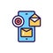 Targeted messaging line color icon. SMM promotion